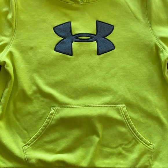 Under Armour YXL Neon yellow hoodie sweatshirt/pullover - Picture 4 of 5